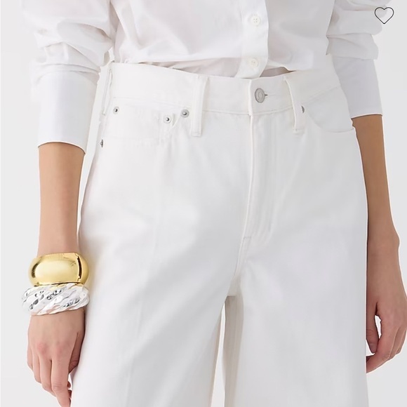 J. Crew High-rise superwide-leg‎ jean in white size 26 NWT BX951 - Picture 3 of 12